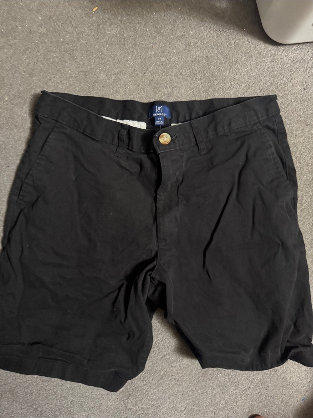 George Black Men's Flat Front Chino Shorts